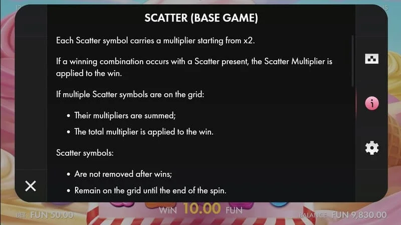 Sugar Wins - Scatter s množiteljem